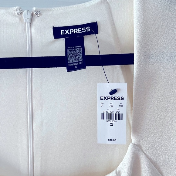 Express Cream Strapless Dress - Picture 3 of 3